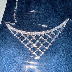 Crystal Lattice Chandelier Necklace - sterling silver